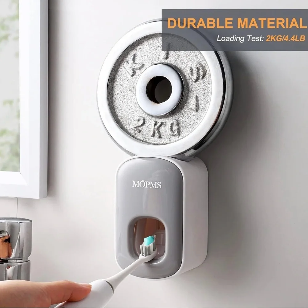 MOPMS Wall Mounted Automatic Toothpaste Dispenser White Silver
